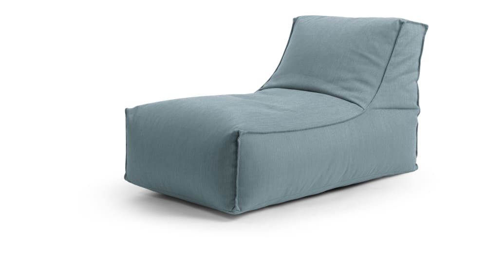 Pouf d'extérieur avec dossier bleu 65x100x65 cm