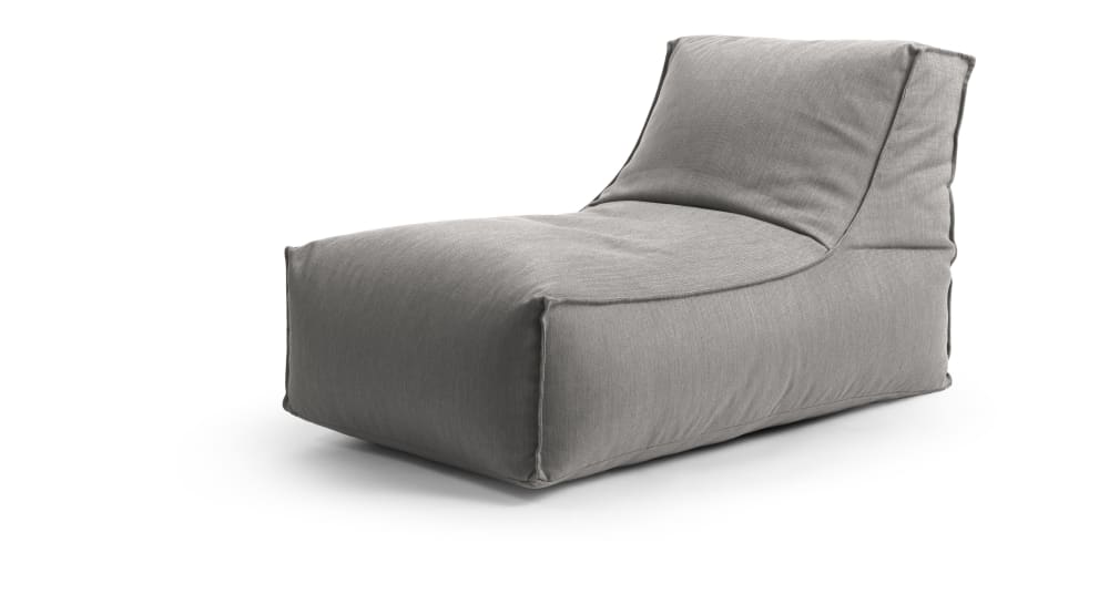 Pouf d'extérieur avec dossier gris moyen 65x100x65 cm