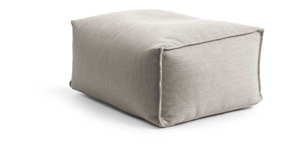 Pouf d'extérieur repose pied carré gris clair 55x65x30 cm