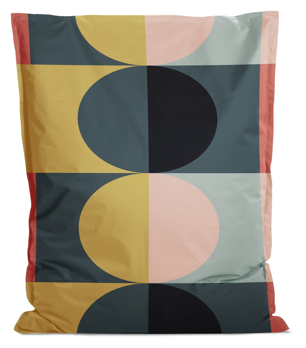 Coussin géant moutarde multicolore 130x170 cm
