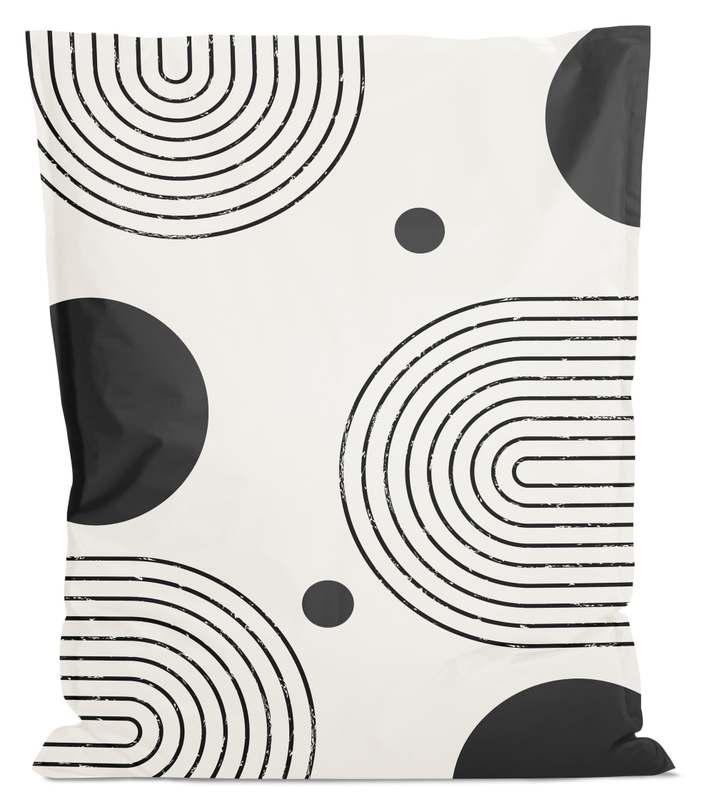 Coussin géant noir et blanc 130x170 cm