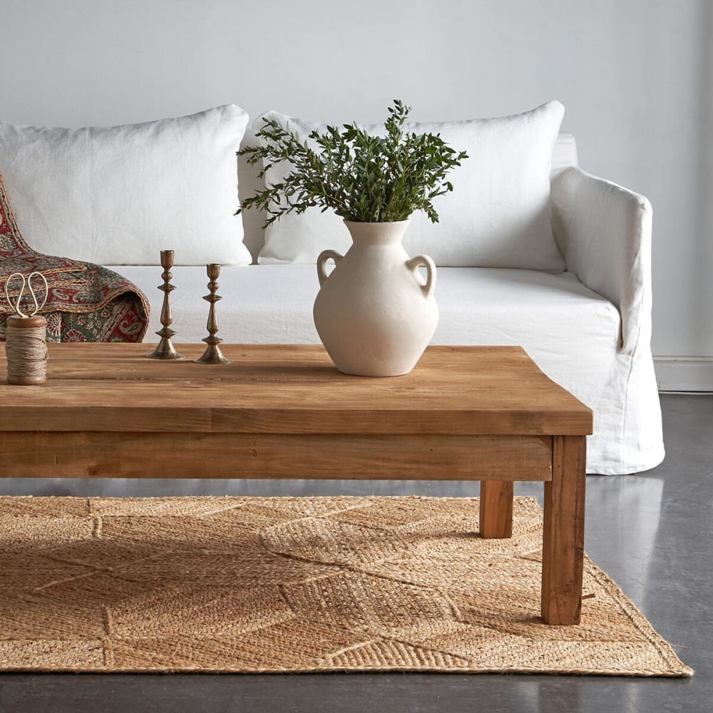 Tapis en jute naturel motifs tissés main 140 x 200 cm — vue 4