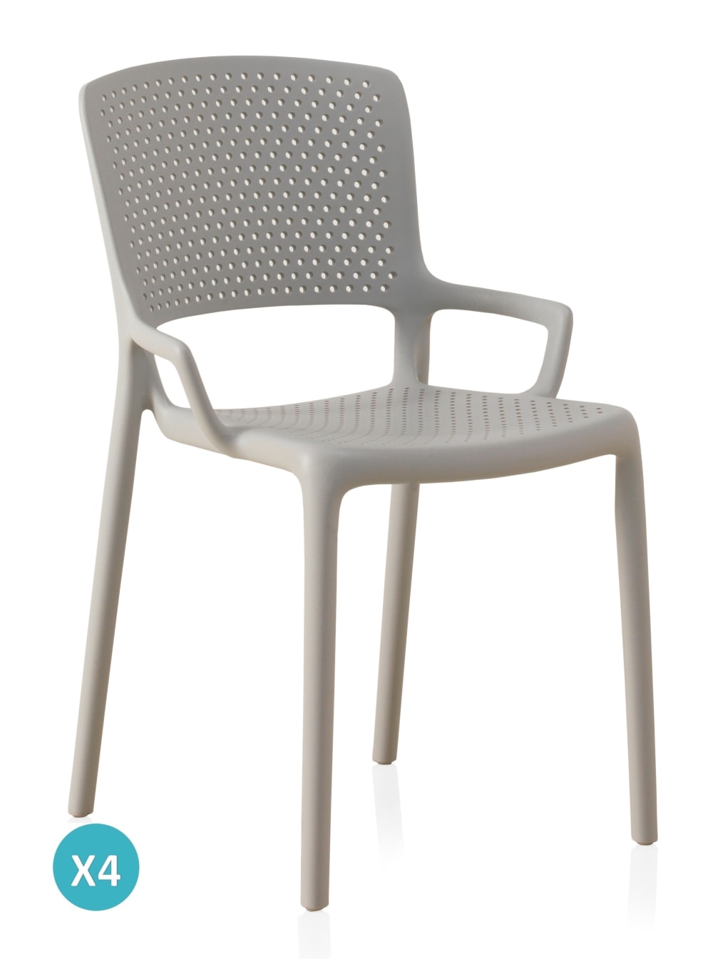 Lot de 4 chaises couleur - gris