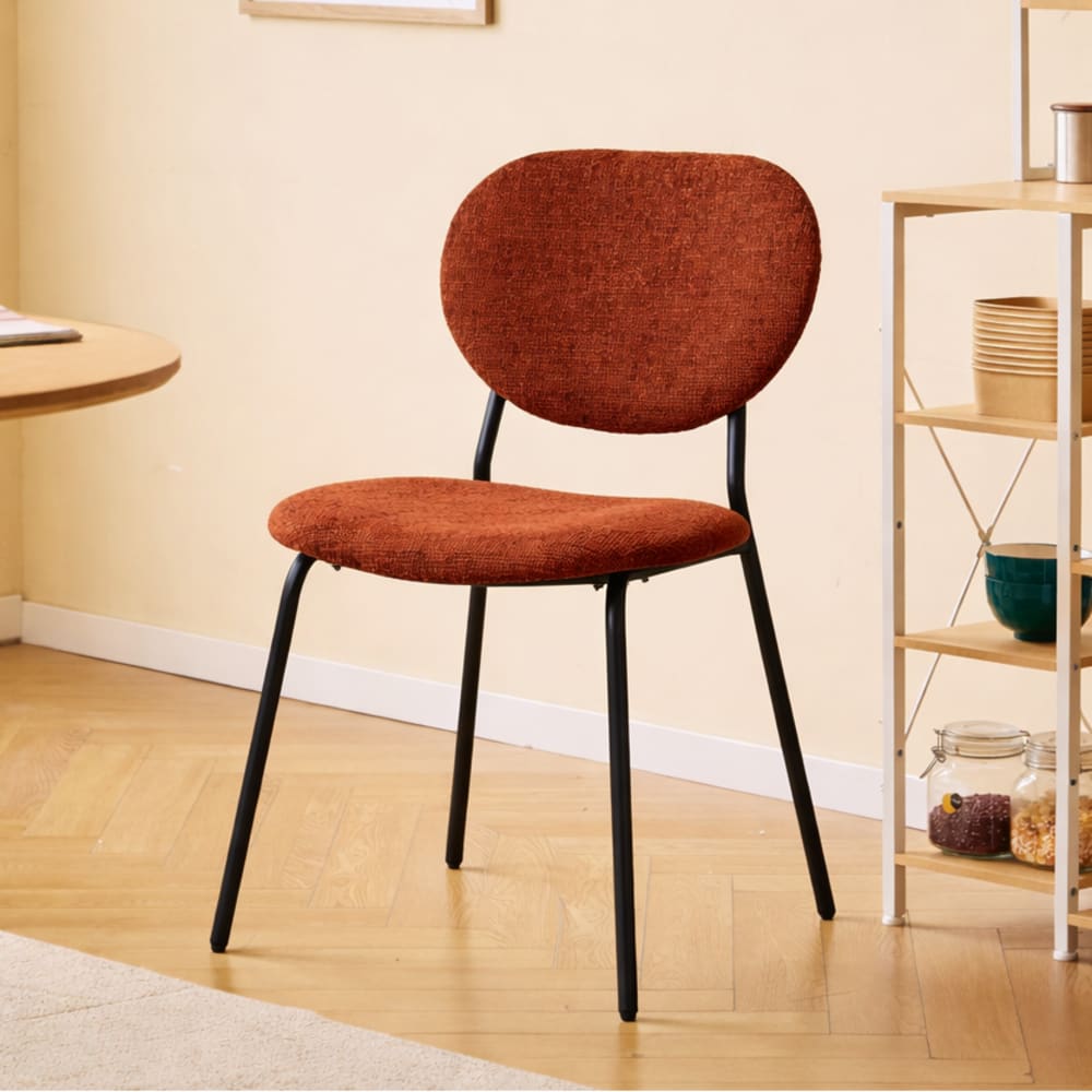 Nordlys Polsterstühle (2er Set) aus Metall und Stoff Terracotta style modern Rot Öko-Tex Zertifikat Stoff
