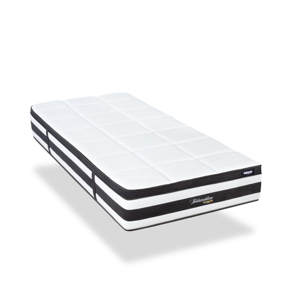 Bellecour Matelas ressorts mémoire h25 90x190 style classique chic Blanc Tissu