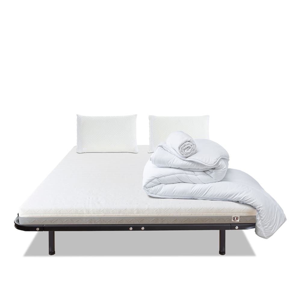 Prêt à dormir matelas mousse sommier métal 140x200 Prêt à dormir matelas mousse sommier métal 140x200