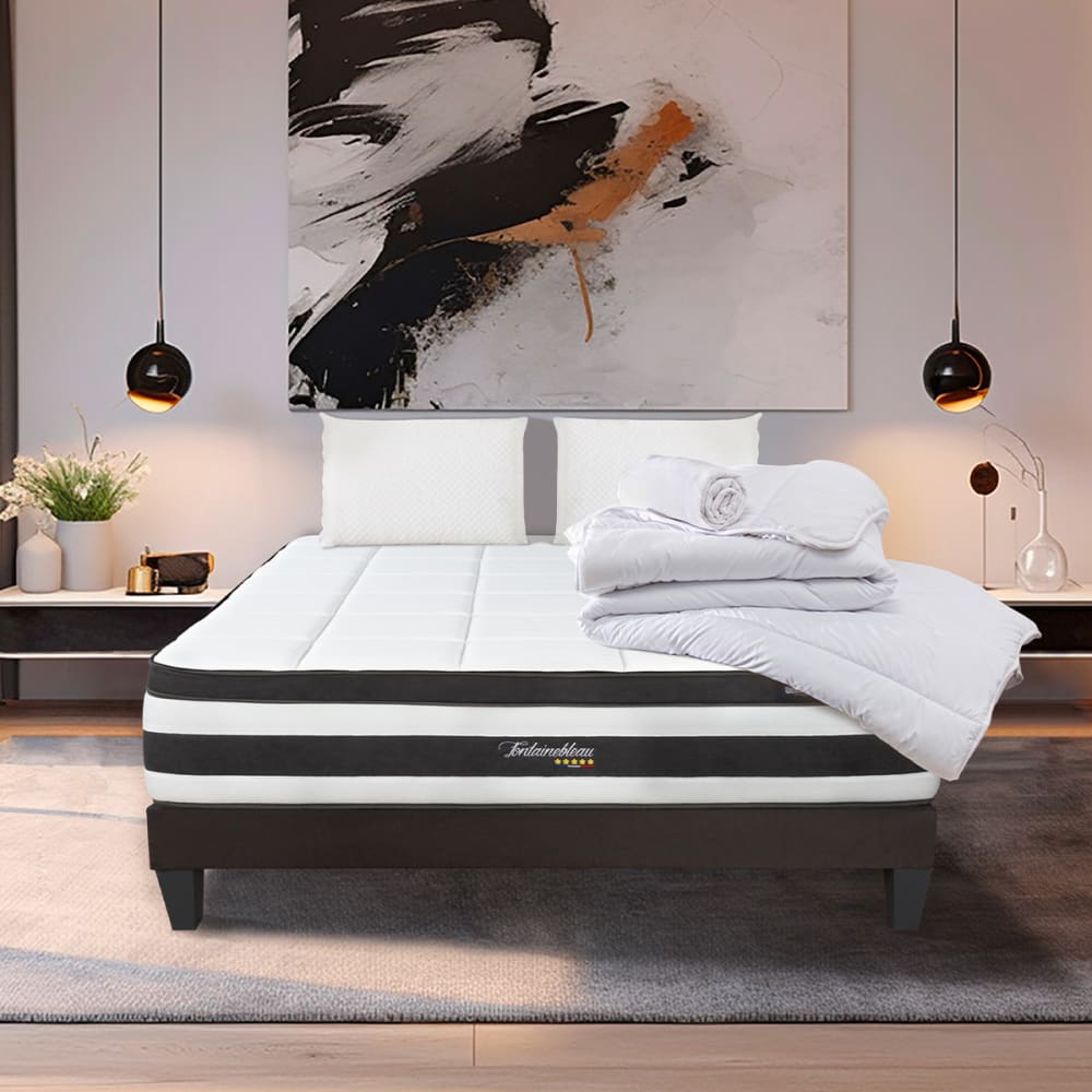 Prêt à dormir matelas sommier bois 160x200 - Maisons du Monde