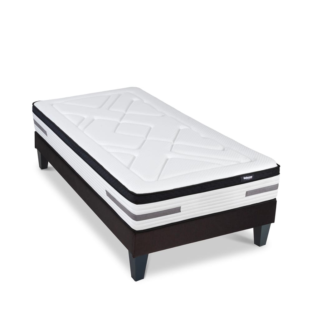 Ensemble matelas sommier bois 90x200