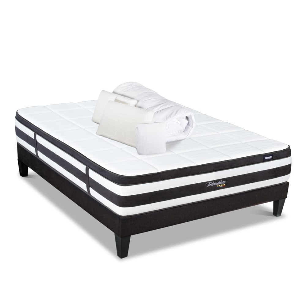 Pack    Matelas Ressorts  + Sommier + Accessoires 140x190 cm