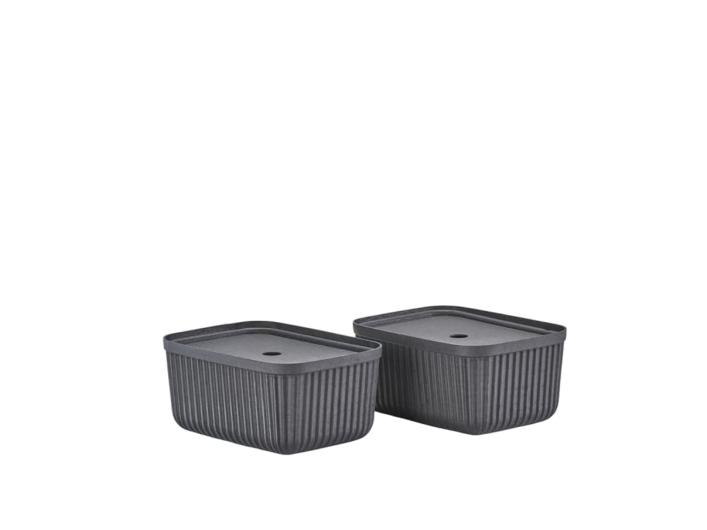 Boîte de rangement pulpe végétale noir