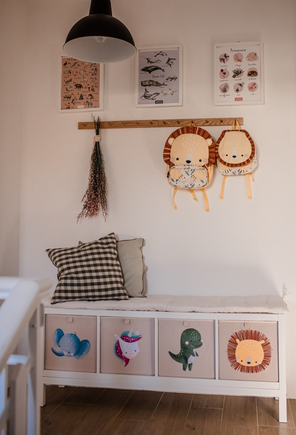 Boîte de rangement carrée éléphant carton et polyester bleu 33 cm - Maisons du Monde