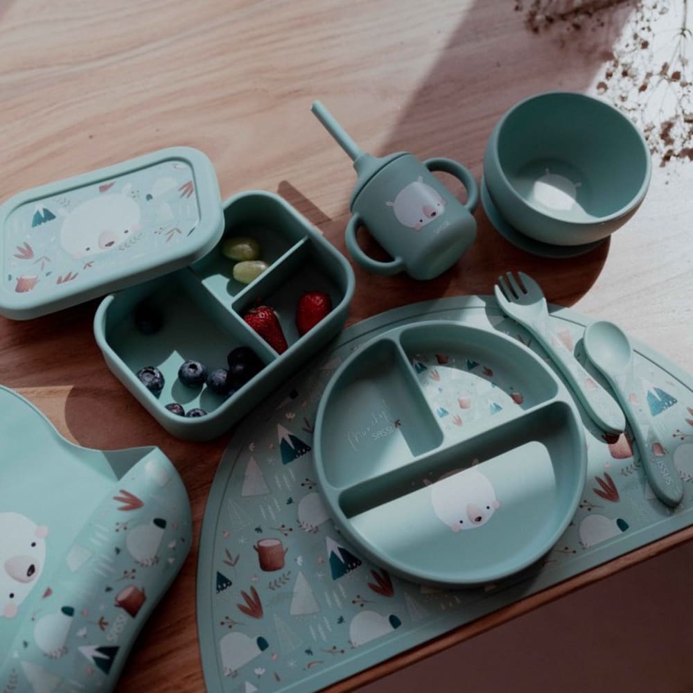 Assiette en silicone ours en silicone bleu 18x3,4 cm - Maisons du Monde