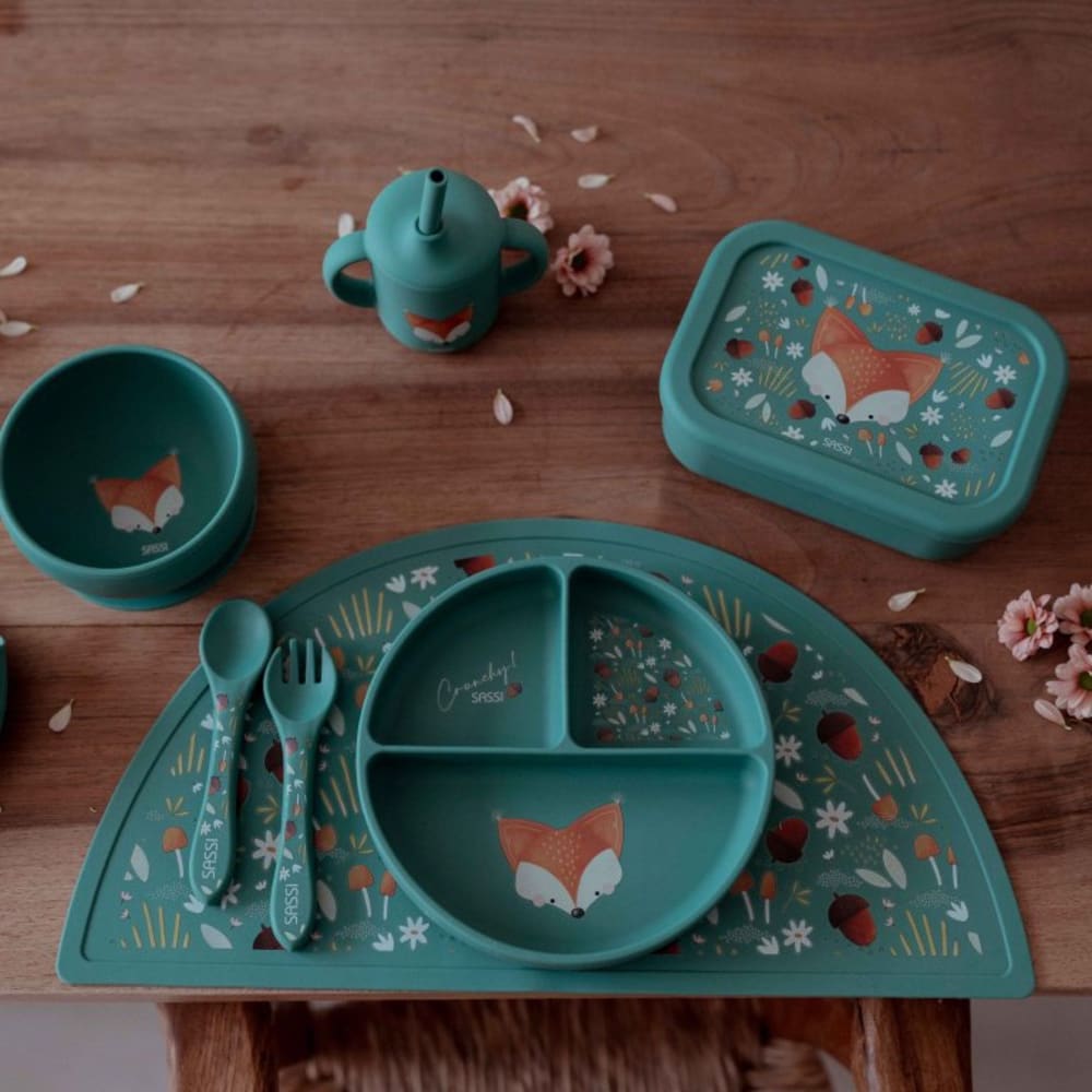 Assiette en silicone renard en silicone vert 18x3,4 cm - Maisons du Monde