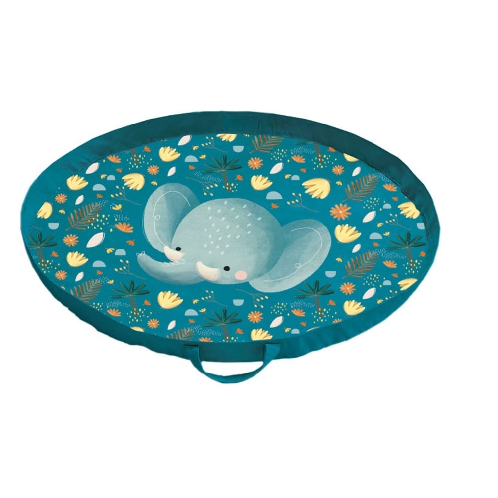 Sac pour tapis de jeu éléphant en polyester bleu 120 cm