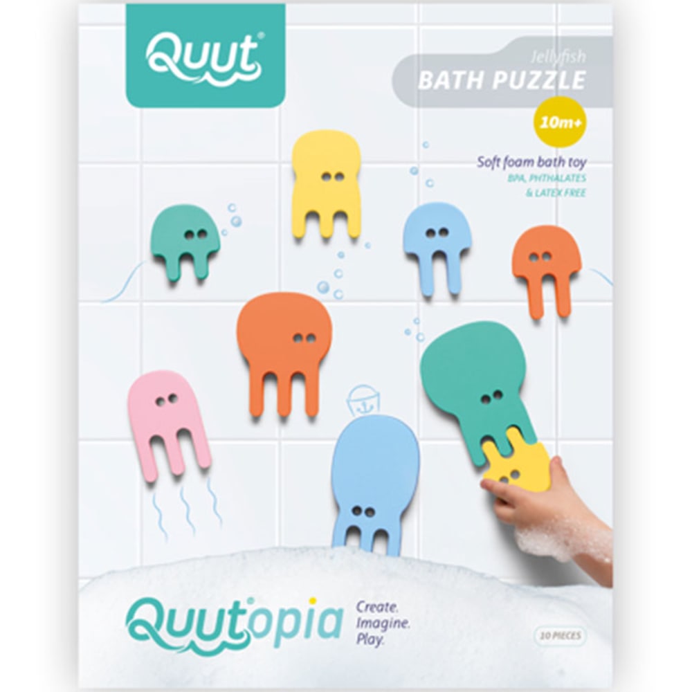Quut Puzzle de bain Méduse Multicolore Eponge - 19x3x24cm