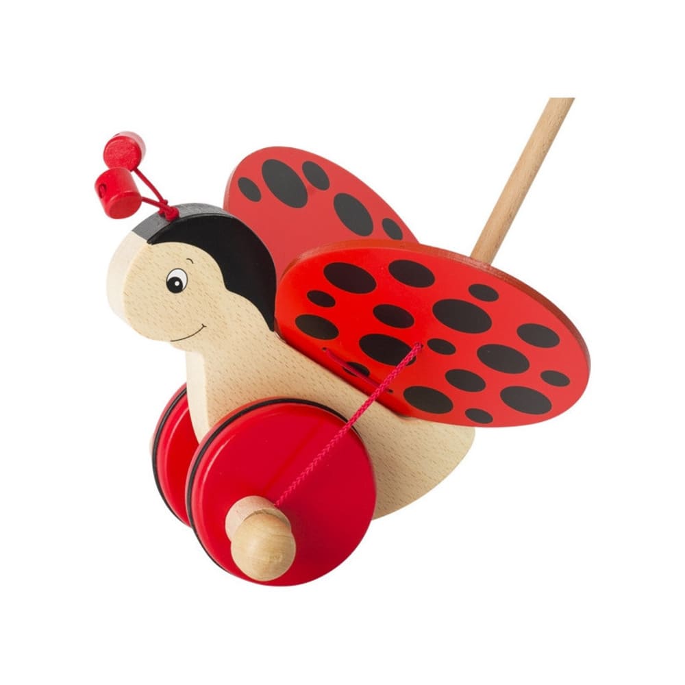 Goki Coccinelle à pousser en bois rouge 18x15x59 cm Rouge Bois - 59x18x15cm