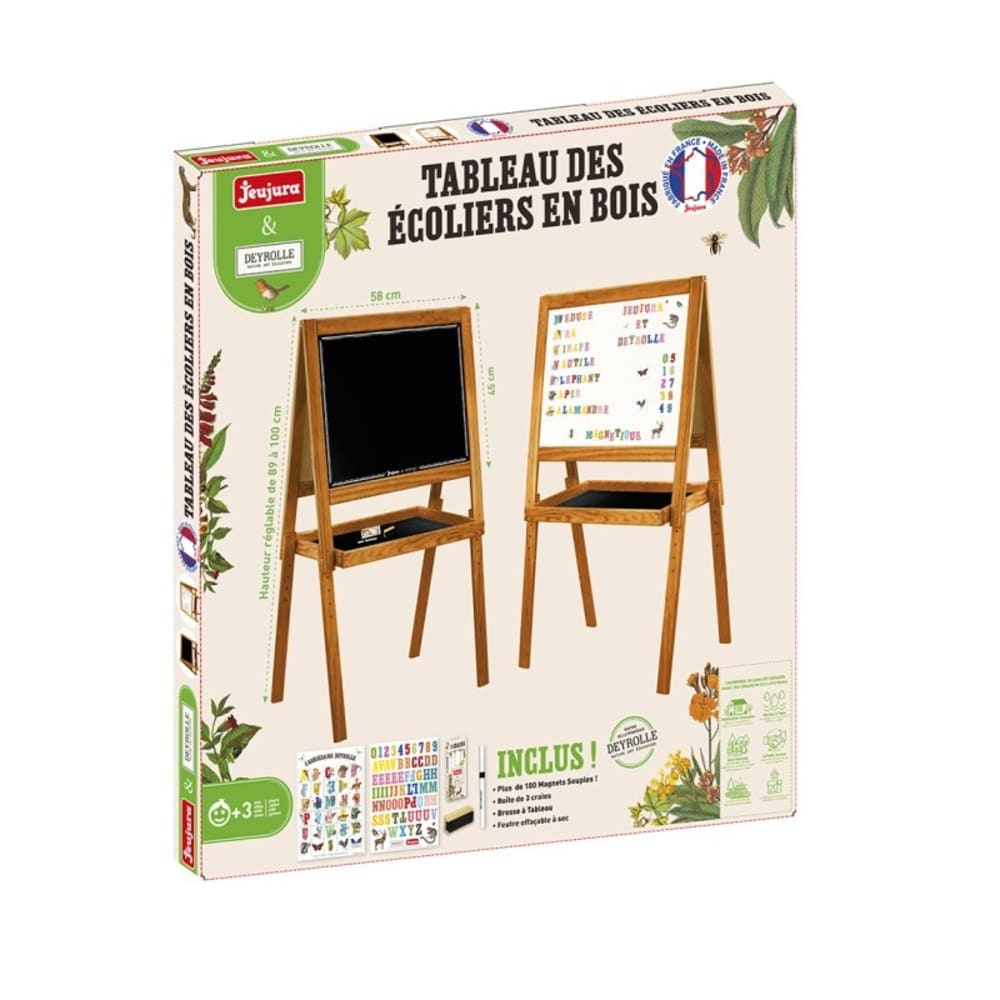 Tableau des écoliers en bois marron 58x45cm