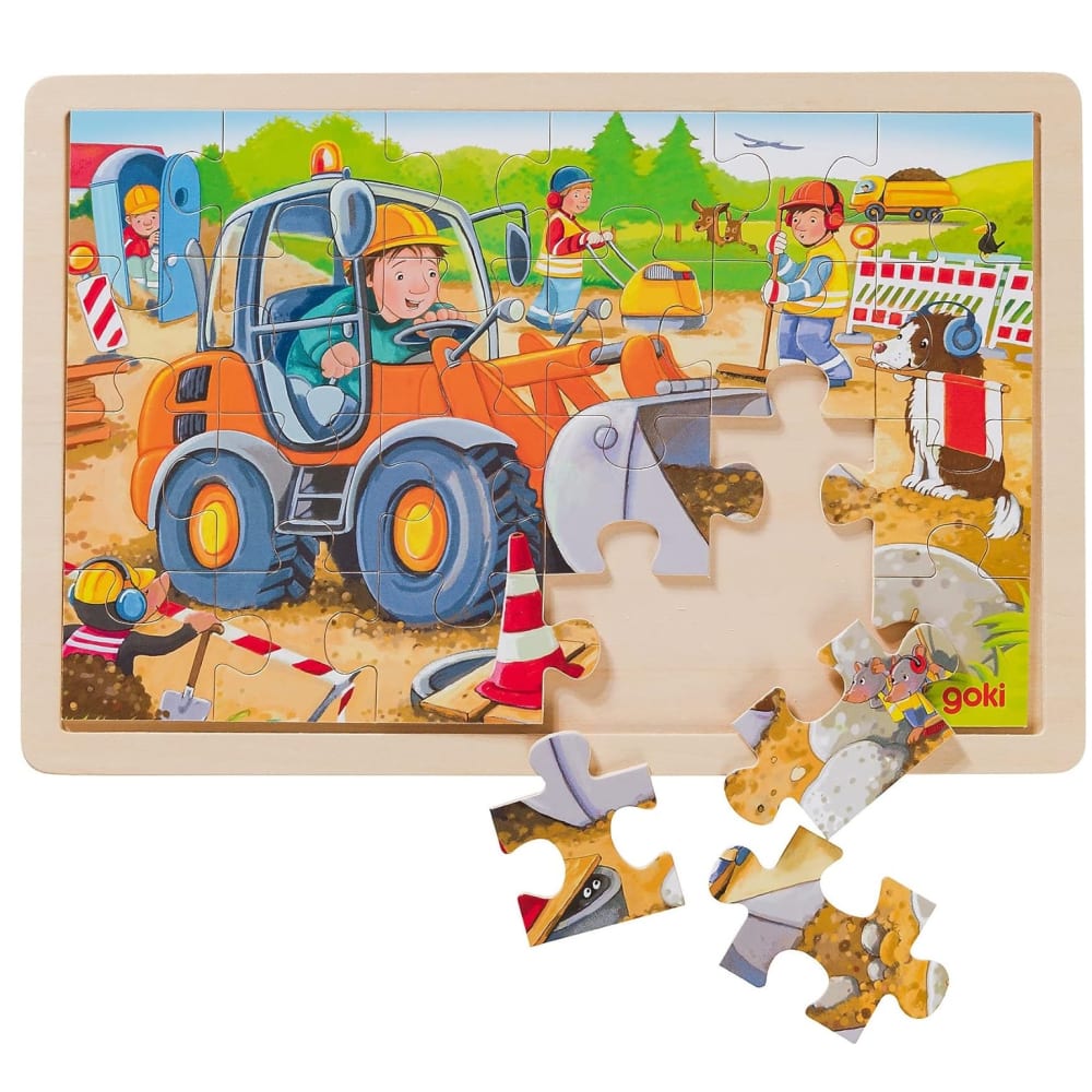 Puzzle chantier 24 pcs en bois multicolore 40x30 cm - Maisons du Monde
