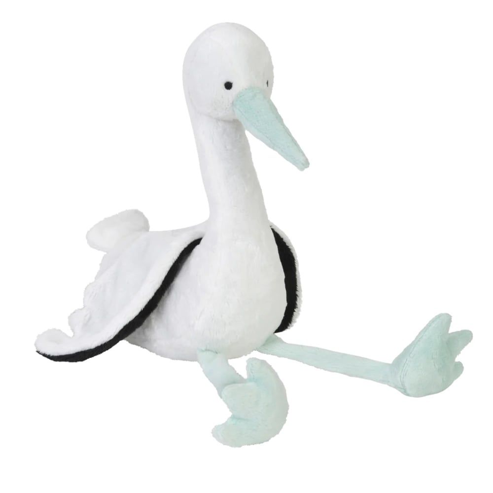 Happy Horse Peluche cigogne en polyester blanc 42 cm Blanc Pes - Polyester - 19x42x14cm