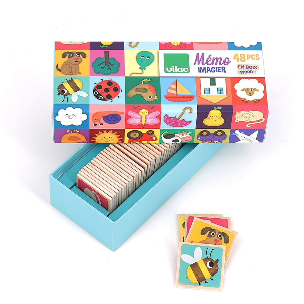 Vilac Memospiel Mélusine BLAU HOLZ Kinder