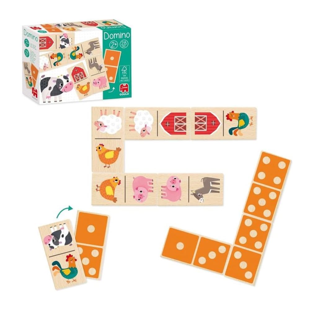 Dominos en bois Ferme en bois multicolore 18x16x4 cm - Maisons du Monde