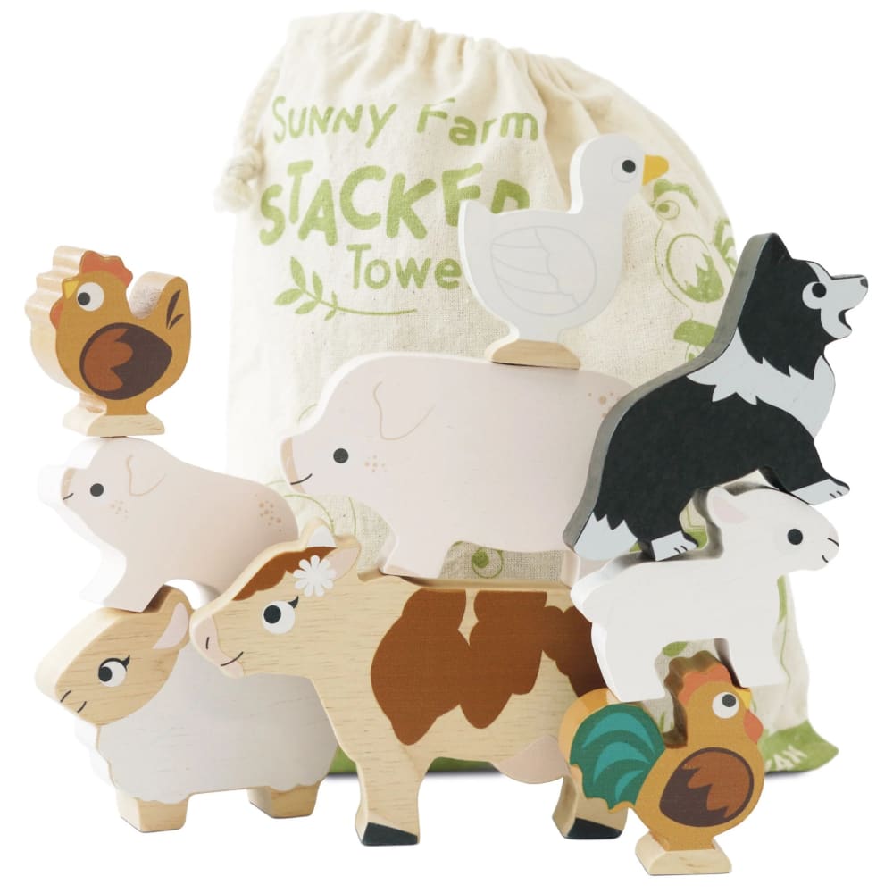 Le Toy Van Farmtiere Stapelspiel BEIGE HOLZ Baby
