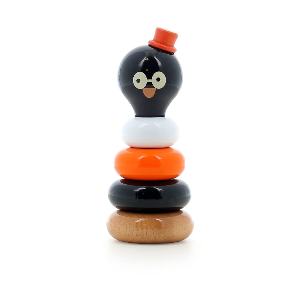 Vilac Stapelhündchen Rene der Pinguin SCHWARZ HOLZ Baby