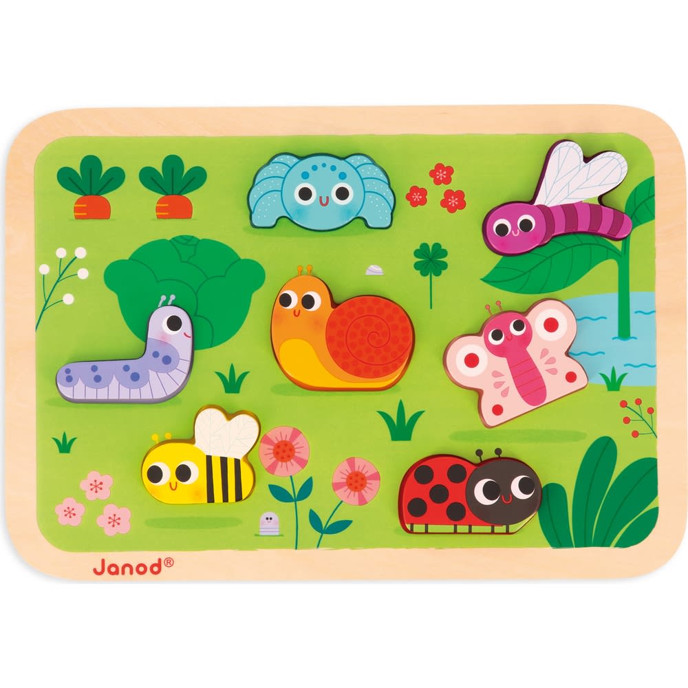 Janod Chunky Gartenpuzzle 7 Teile MEHRFARBIG HOLZ Kinder