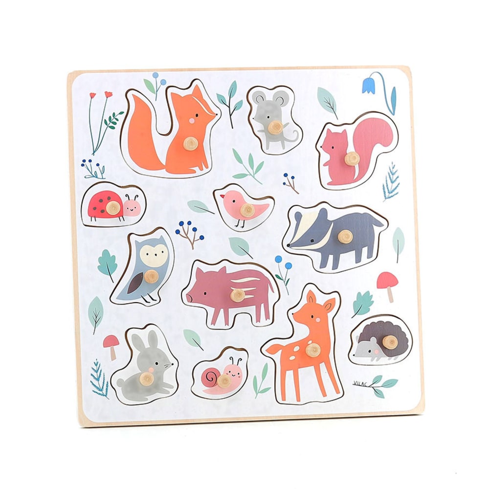 Encastrement en bois animaux de la forêt en bois beige 30x30x2,5 cm - Maisons du Monde