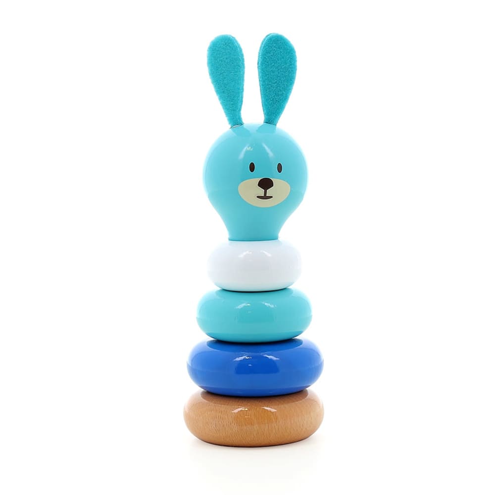 Vilac Stapelhündchen Raoul der Hase BLAU HOLZ Baby