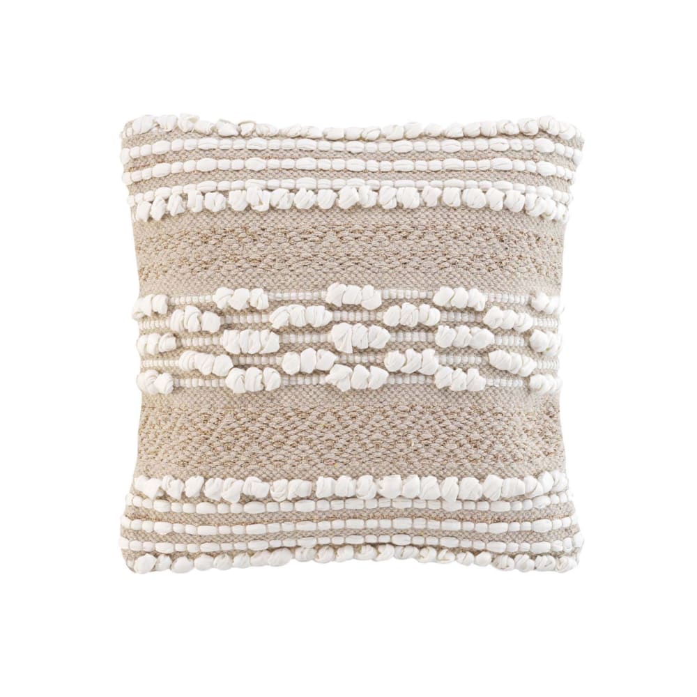 Coussin déhoussable en polycoton avec broderies et fils métallisés