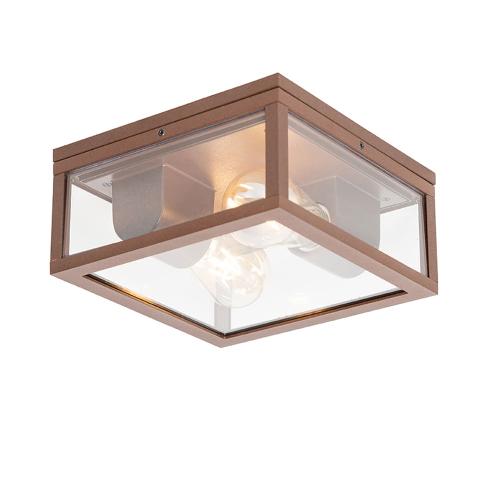 Plafonnier extérieur en aluminium brun rouille