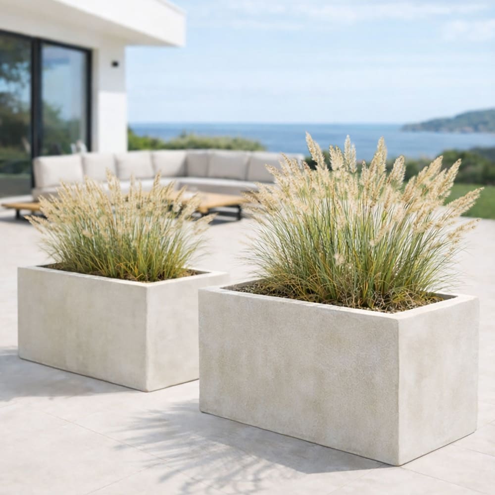 Set de 2 pots rectangulaire en terre d'argile