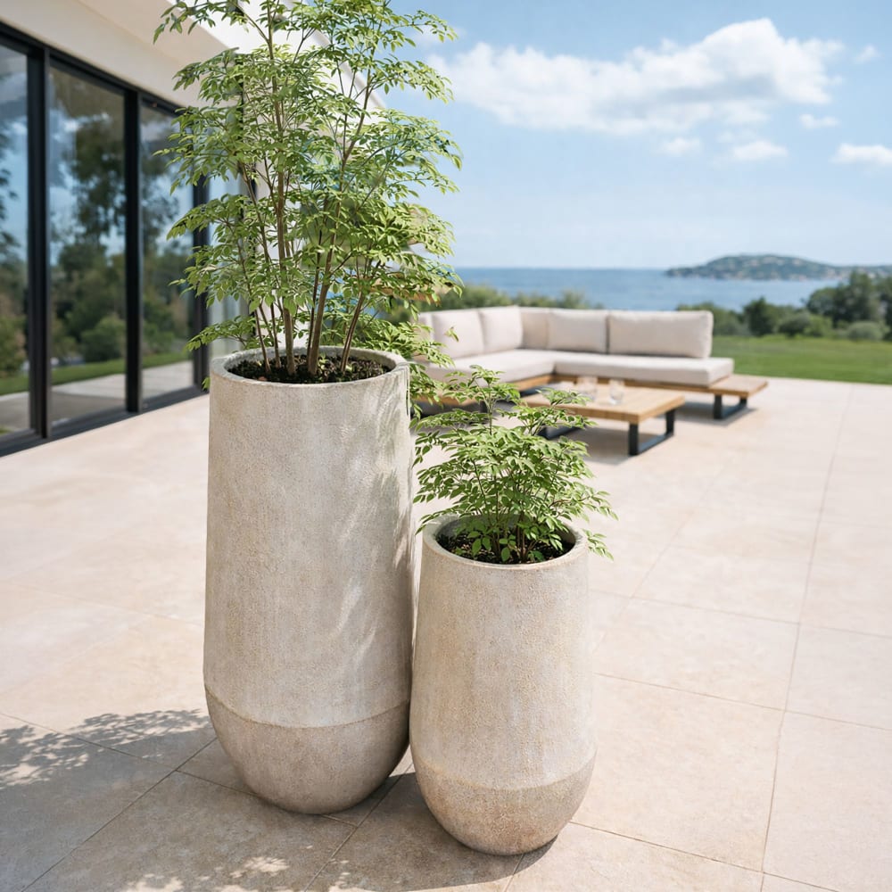 Set de 2 pots en terre d'argile