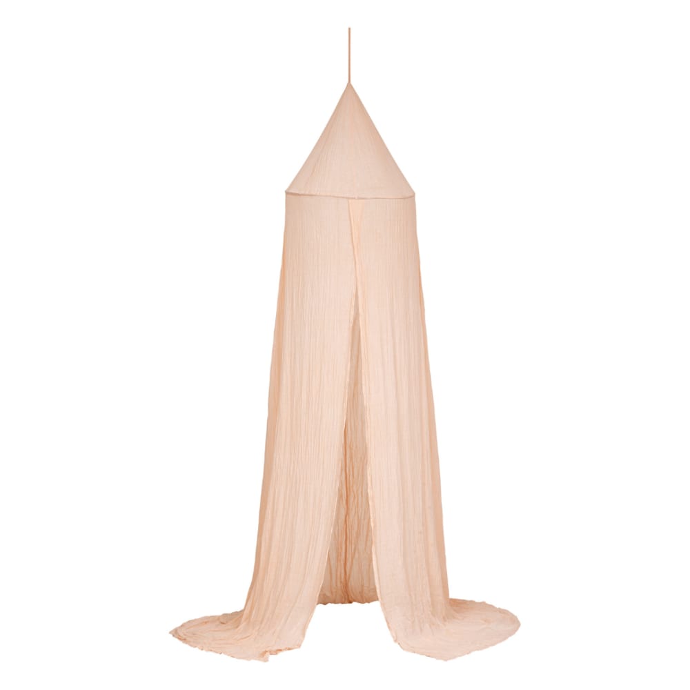 Ciel de lit en double gaze de coton rose poudré 250x340 cm