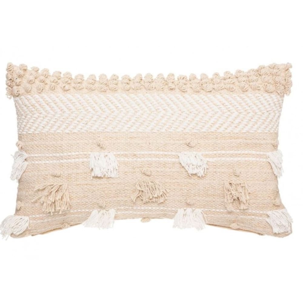 Coussin en coton beige 30x50x15cm