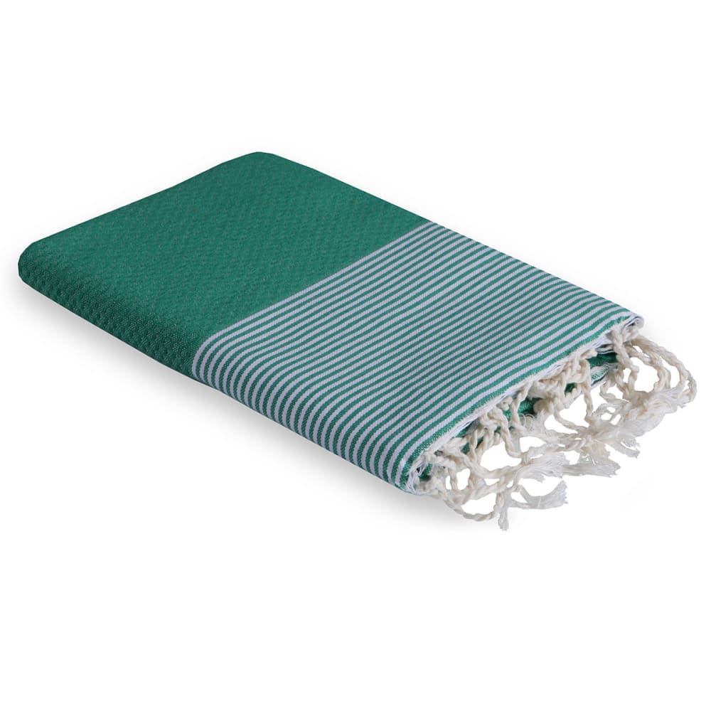 Fouta nid d'abeille coton 100x200 vert brésil