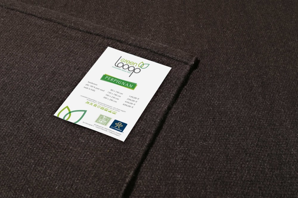 Tapis tissé main 100% laine marron 80x150 — vue 4