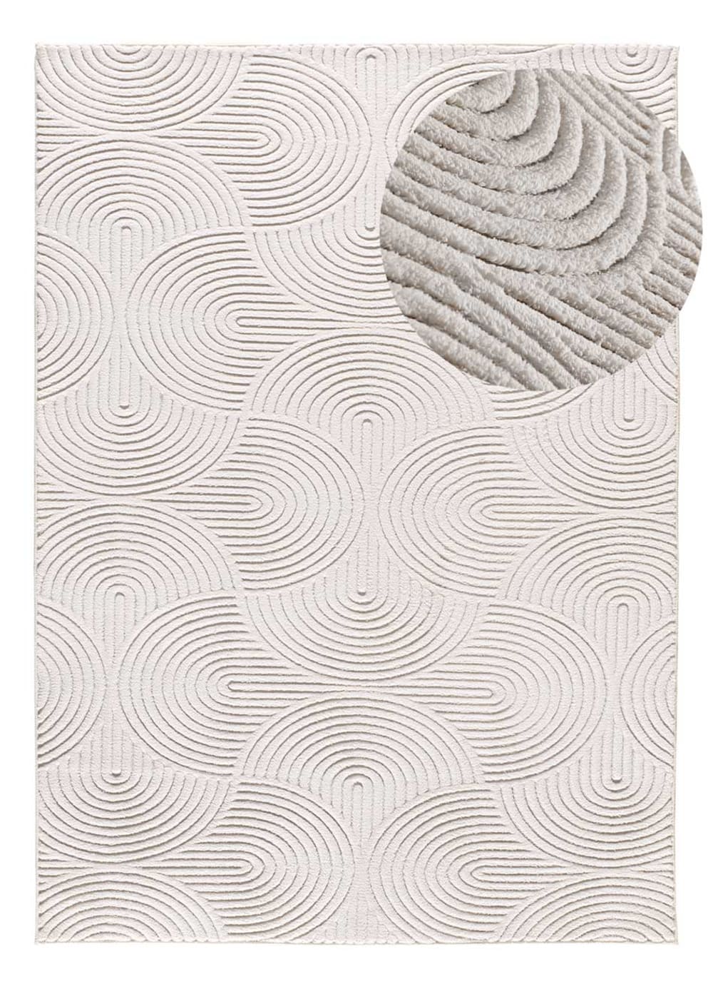 Tapis lavable à relief blanc 160x230 cm