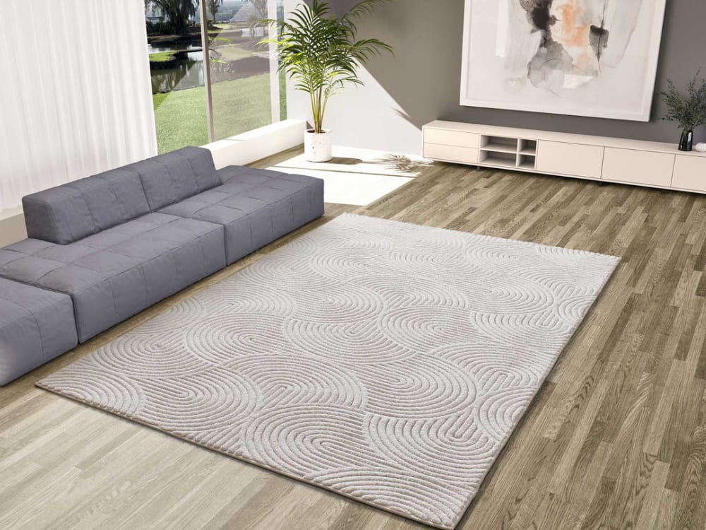 Tapis lavable à relief blanc 160x230 cm — vue 3