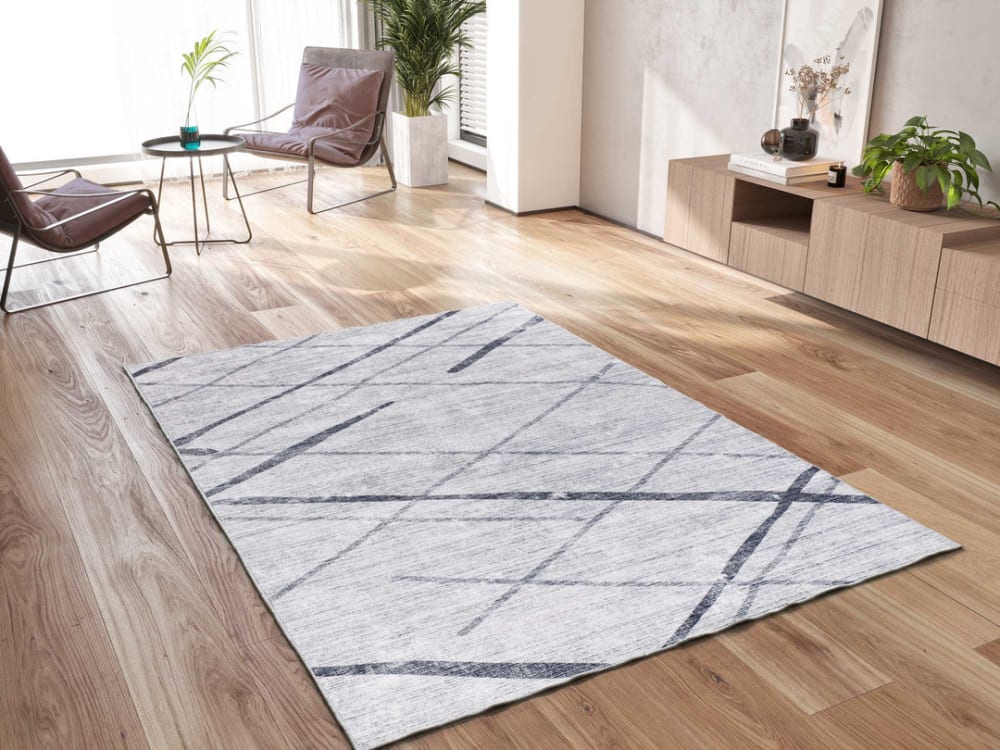 Tapis abstrait gris 200x290 cm — vue 3