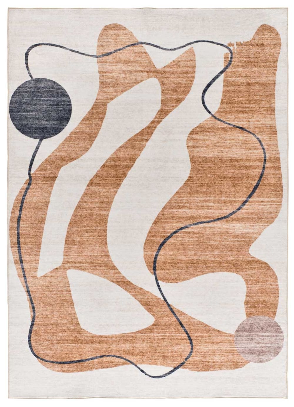 Tapis abstrait orange/crème 140x200 cm