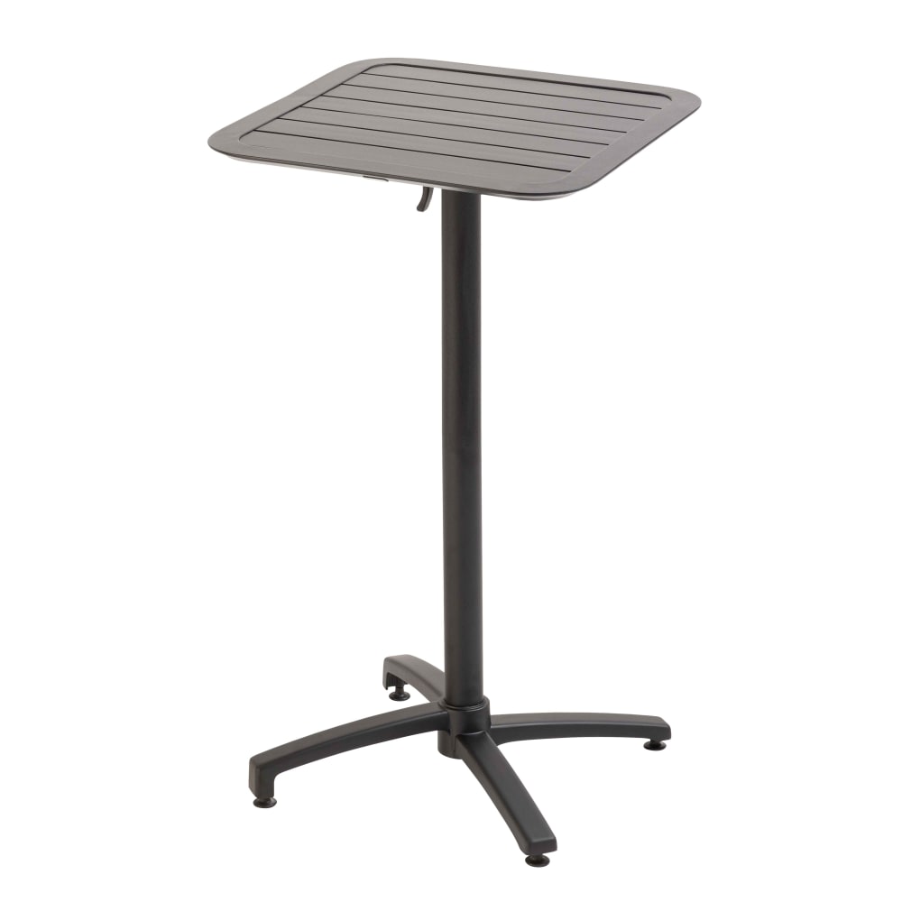 Table haute 60x60 cm inclinable de terrasse en aluminium noire