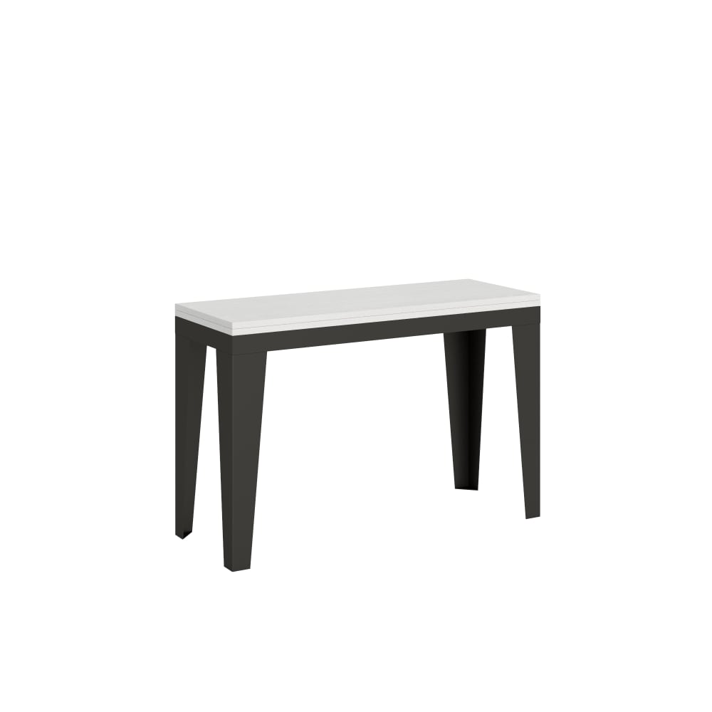 Itamoby Ausziehtisch 120/200x45/90 cm in Holzoptik Esche weiß, Eisen style modern - Spanplatte