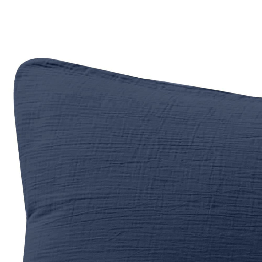 Llot de 2 taies d'oreiller en gaze de coton indigo 65x65 cm - Maisons du Monde