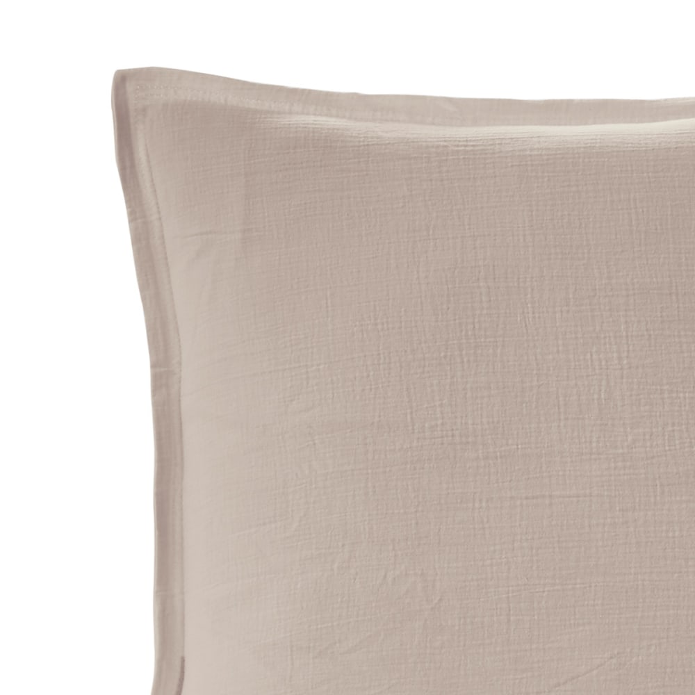 Llot de 2 taies d'oreiller en gaze de coton sable 65x65 cm - Maisons du Monde