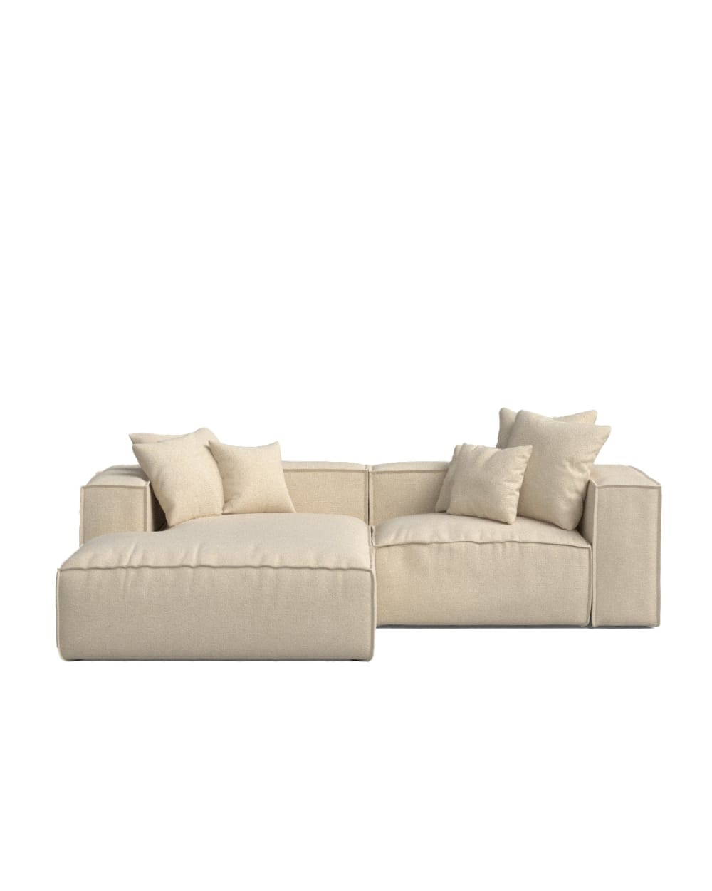 Canapé avec chaise longue à gauche beige 264 x 190 cm