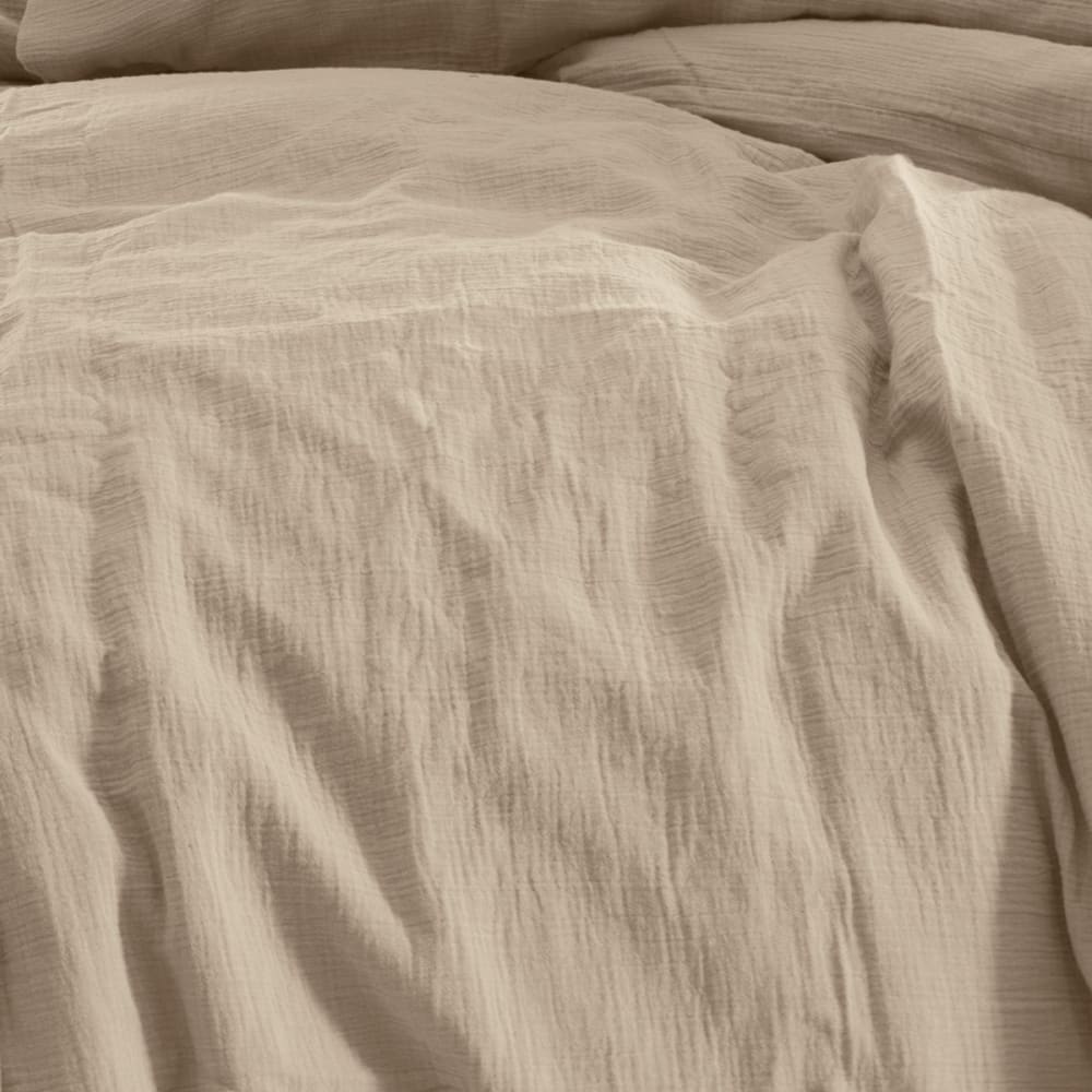 Housse de couette en gaze de coton sable 240x220 cm - Maisons du Monde