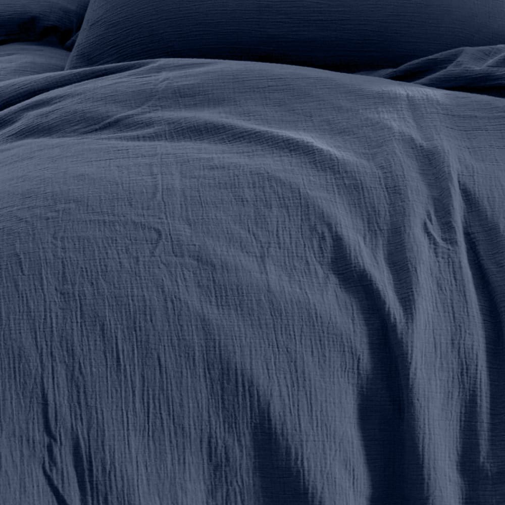 Hhousse de couette en gaze de coton indigo 140x200 cm - Maisons du Monde