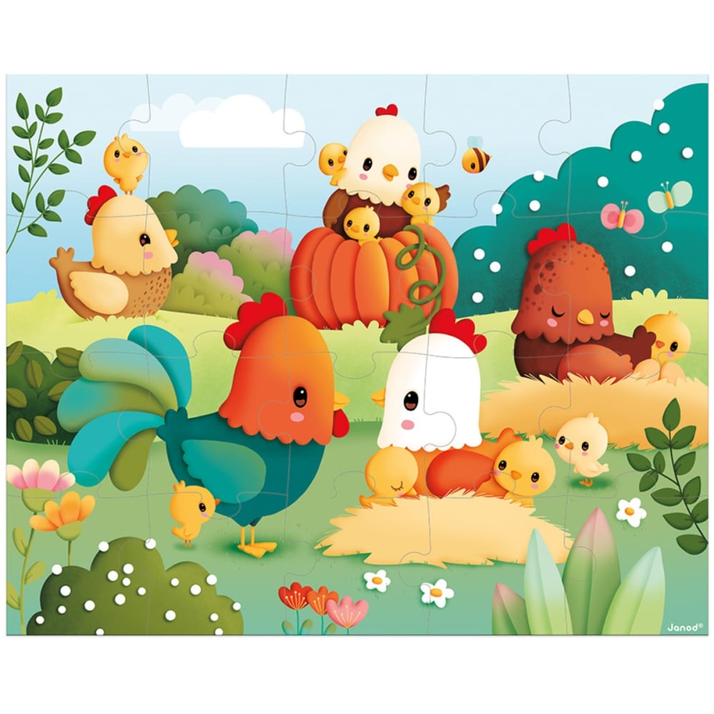 Janod Puzzle Willkommen auf dem Bauernhof 20 Teile MEHRFARBIG KARTON Kinder